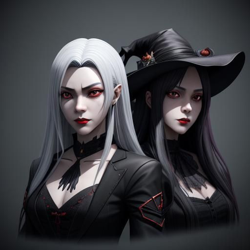 Vampire, Werewolf, and Witch in Detailed 3D Anime Art