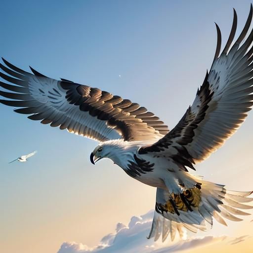 Majestic Eagle Soaring Gracefully in Golden Light