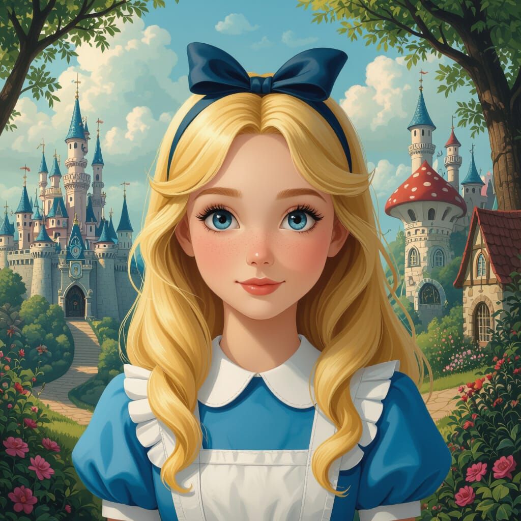 Alice in Wonderland Portrait, Miyazaki Style
