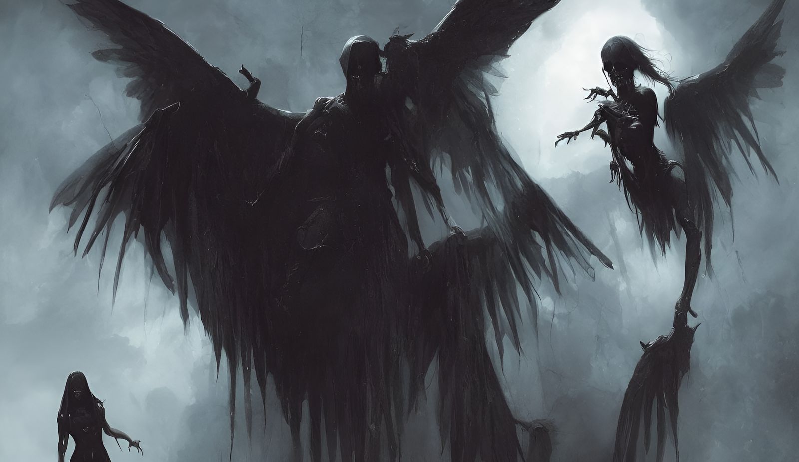 Sinister Angel of Death with Long Teeth