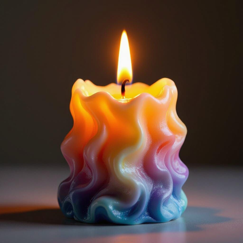 Ethereal Wax Candle Sculpture with Dramatic Lighting