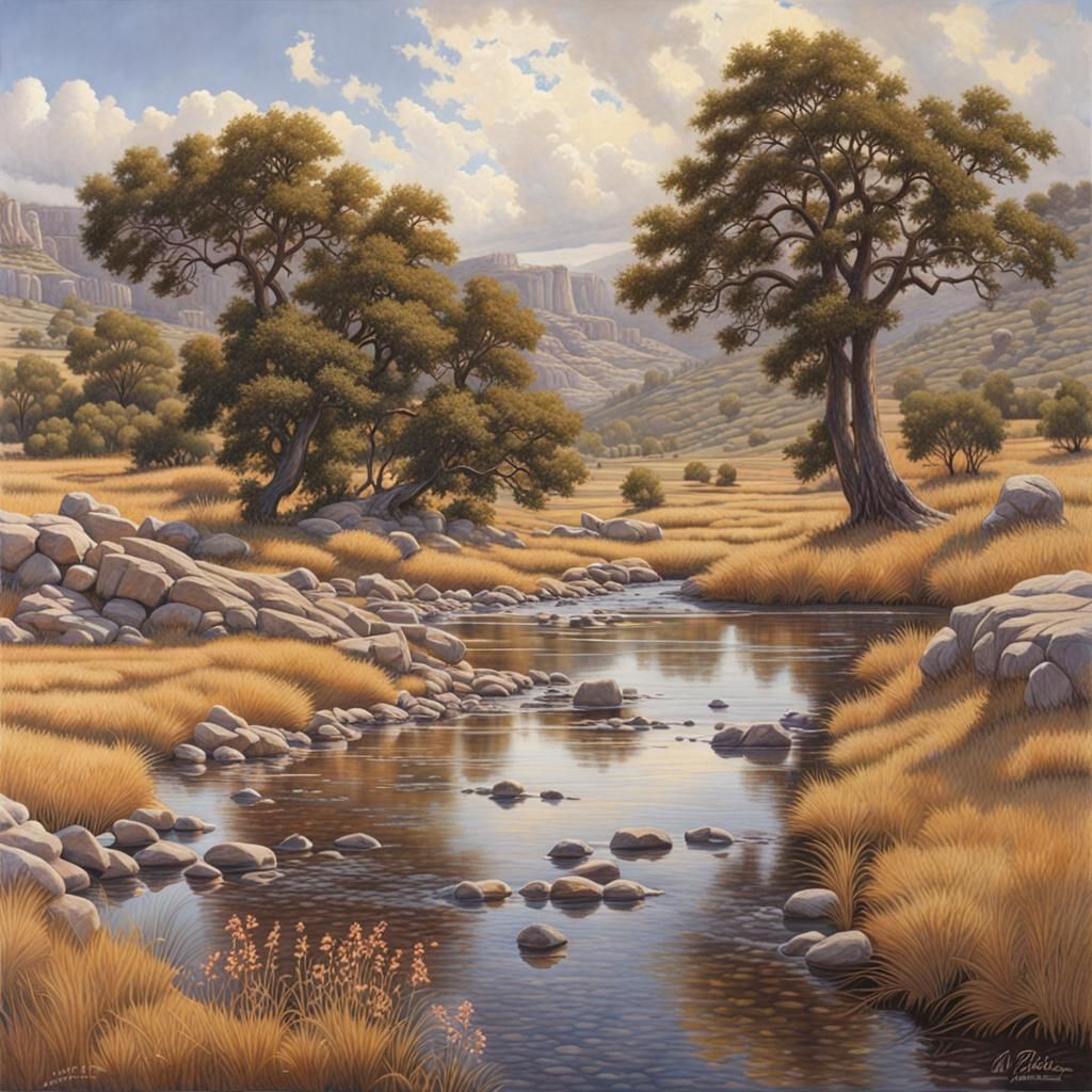 Otherworldly Cedar Hills Landscape Painting