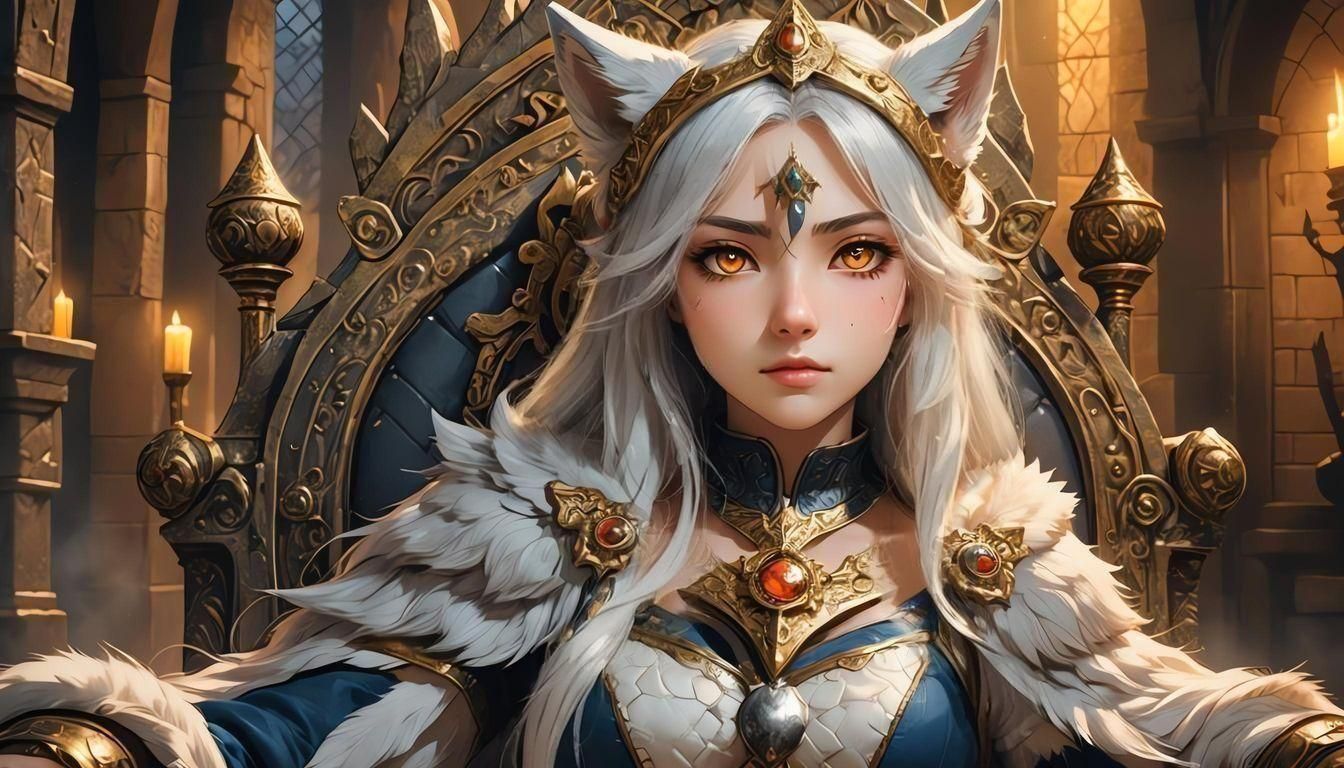 Anime Fantasy Portrait with Wolf Ears