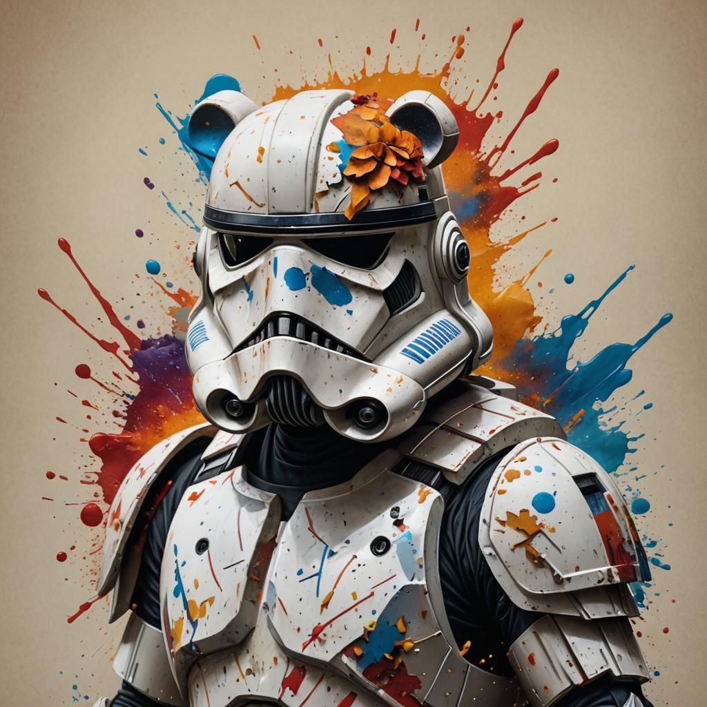 Hyperrealistic Bear-Headed Clone Trooper Splash Art