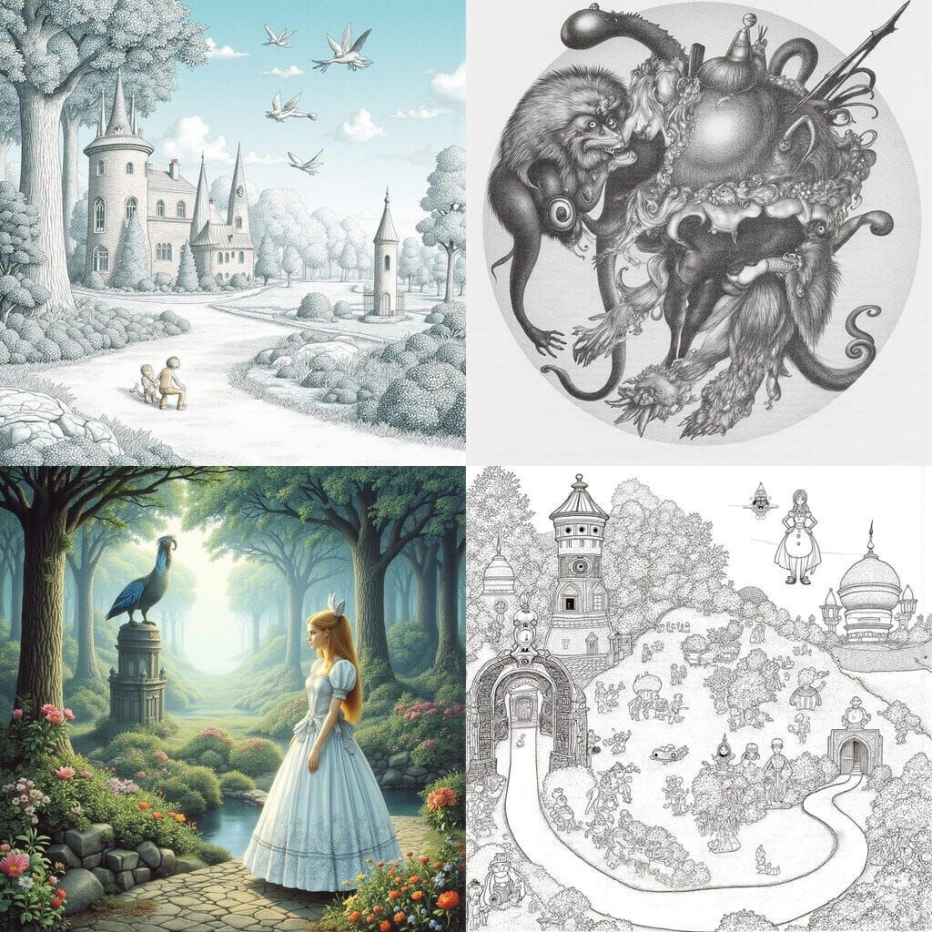 Digital Art of TRON Alice in a Futuristic Wonderland