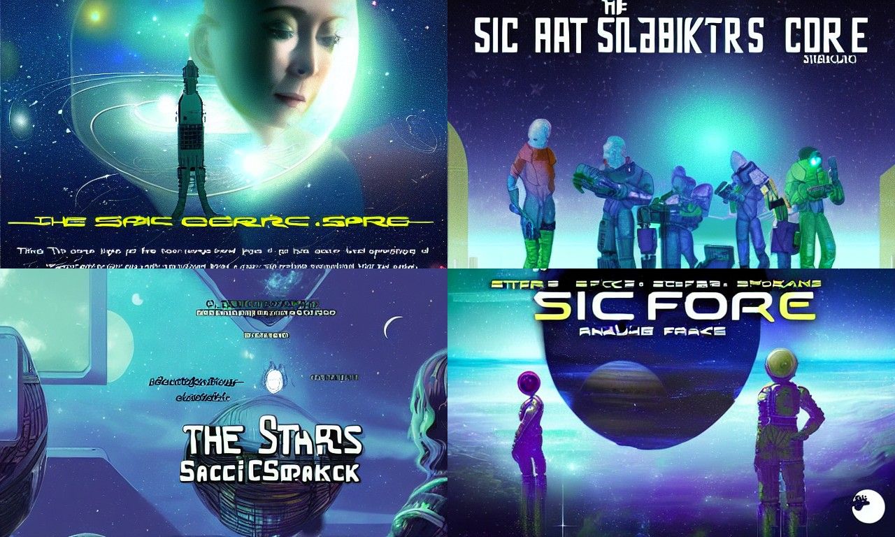 Stars Reflected in Sci-Fi Spacecore Solarpunk Style