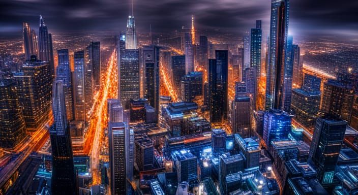 Breathtaking Futuristic Cityscape at Night