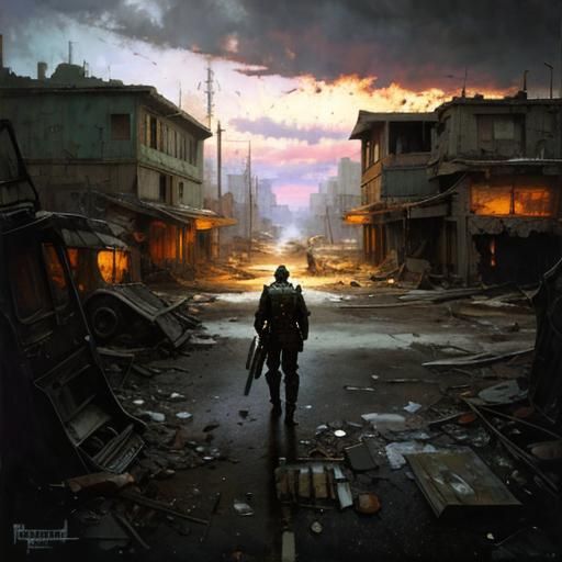 Post-Apocalyptic Wasteland: A Surreal Fine Art Collage