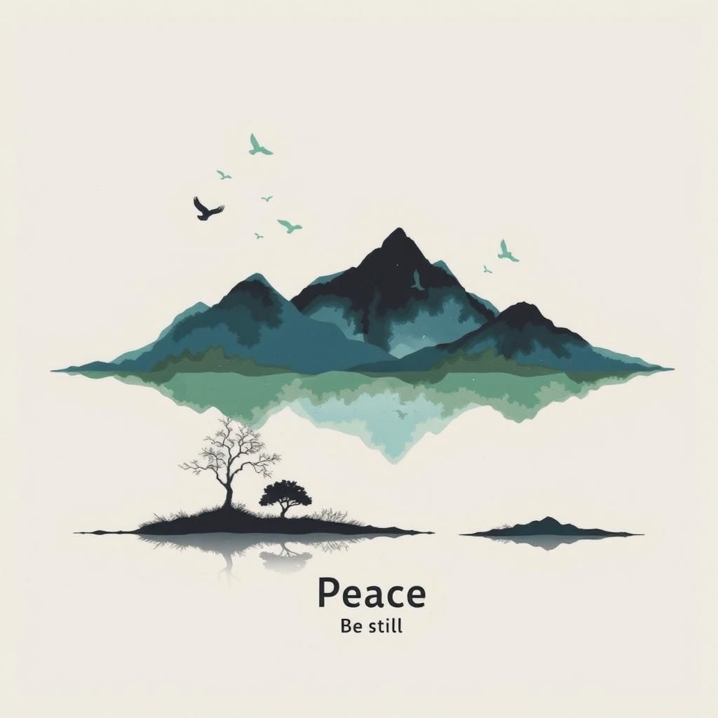 Minimalist Poster of Peaceful Nature Scene