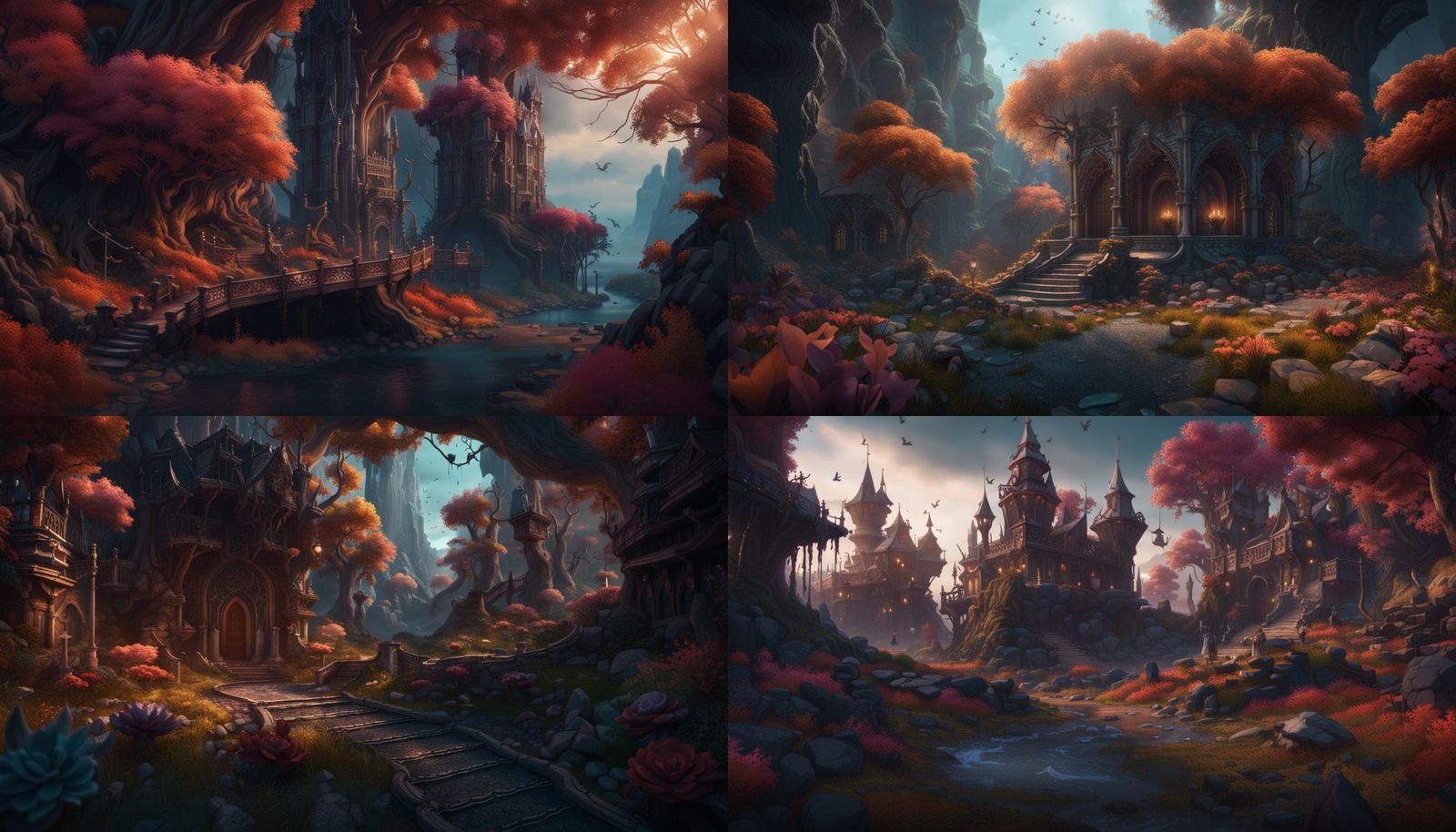 Fantastical Landscape in Deep Color as Matte Painting