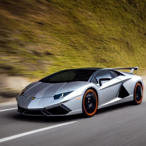 Hyperrealistic Lamborghini Concept Car at Sunset