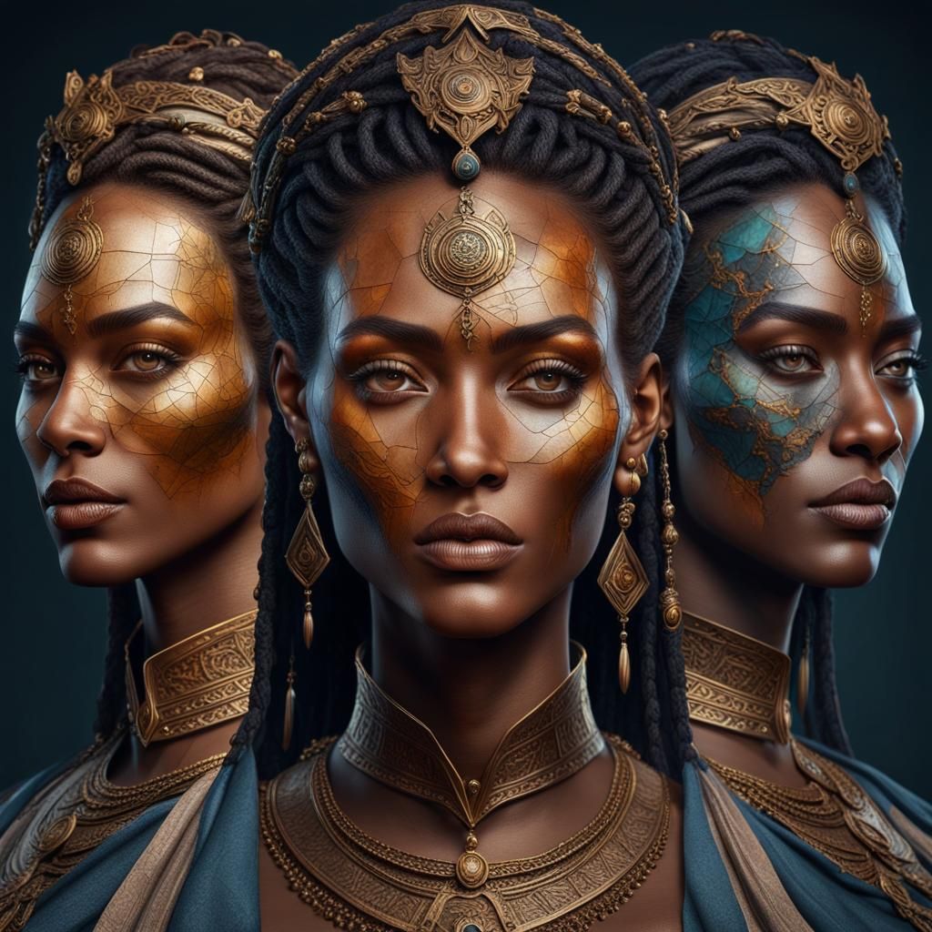 Map and Face Portrait in Detailed Matte Painting