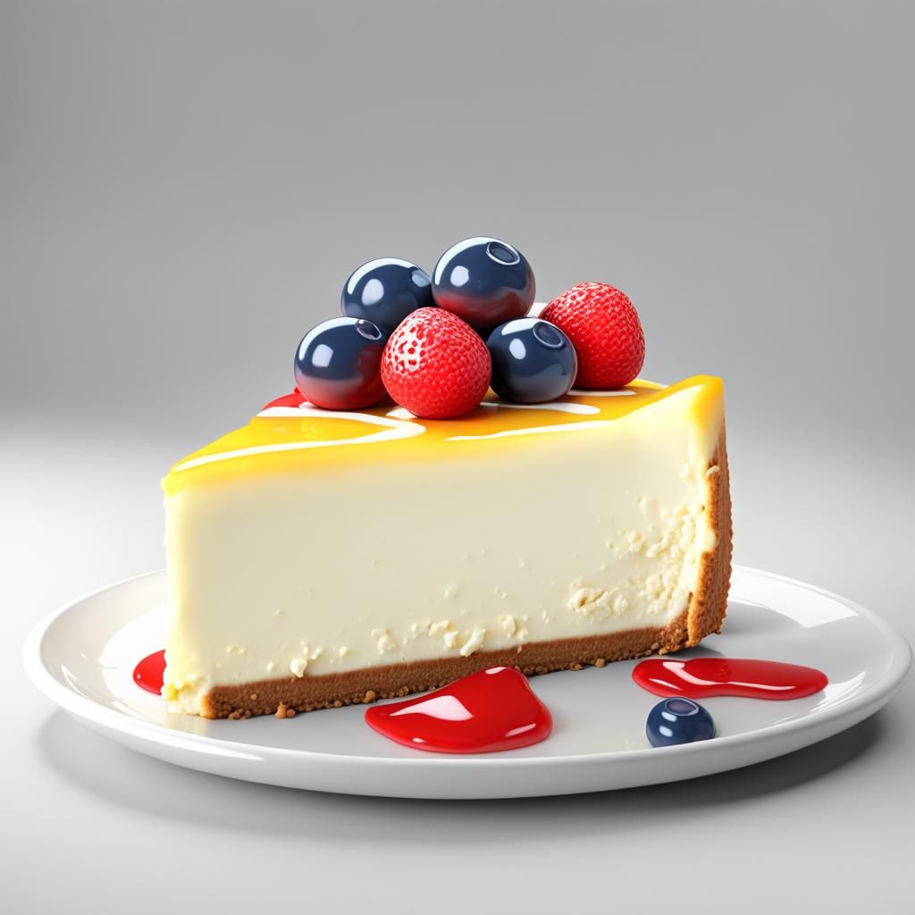 Cheesecake in Detailed 3D Render
