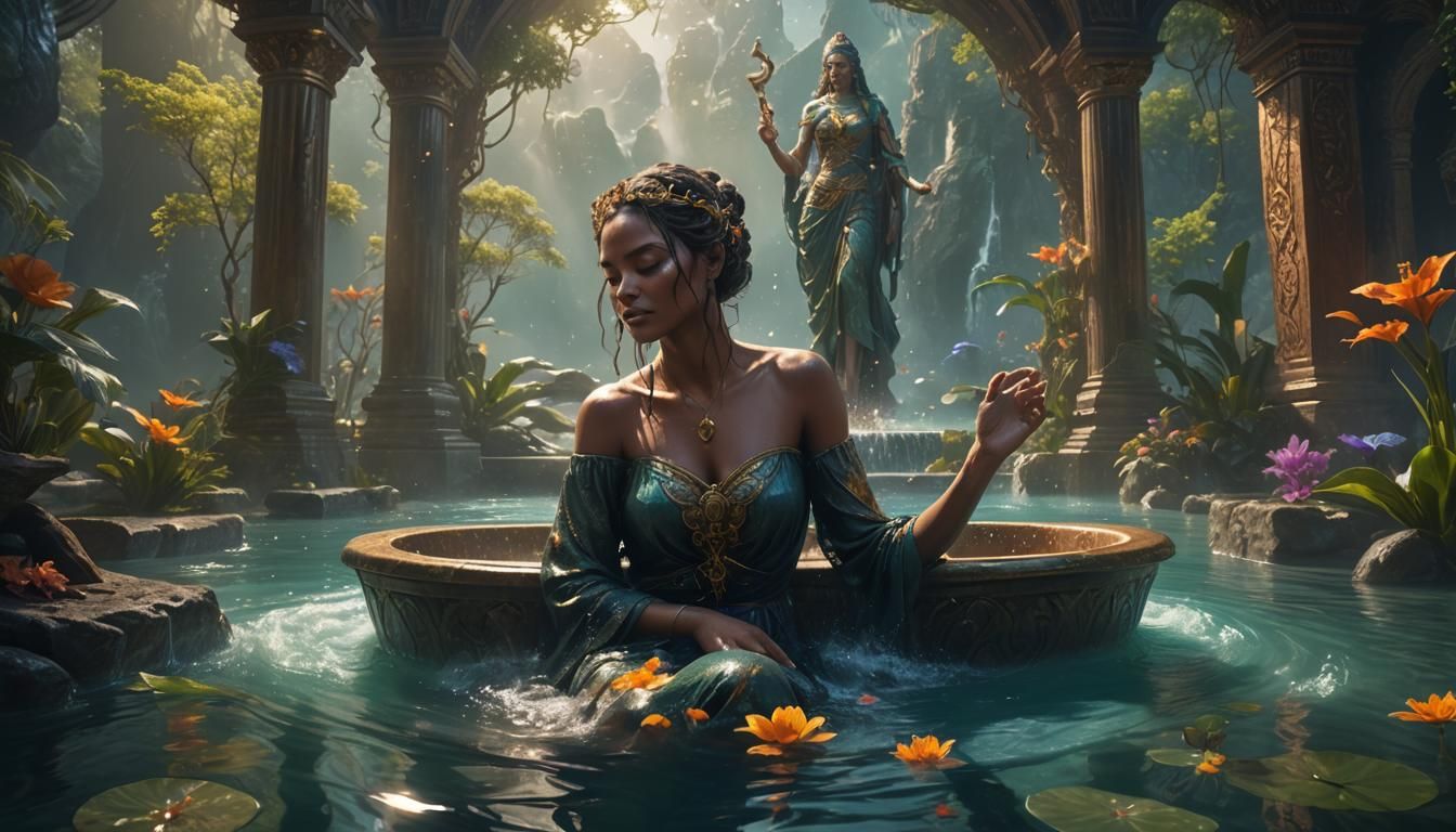 Mystical Woman Bathing: Spiritual Transformation in Fantasy ...