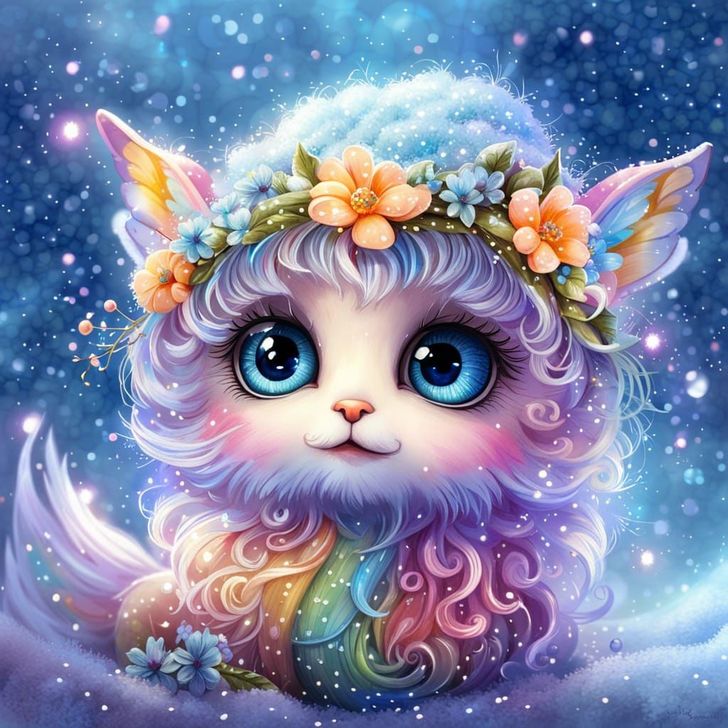 Magical Winter Cat ...Happy International Cat Day