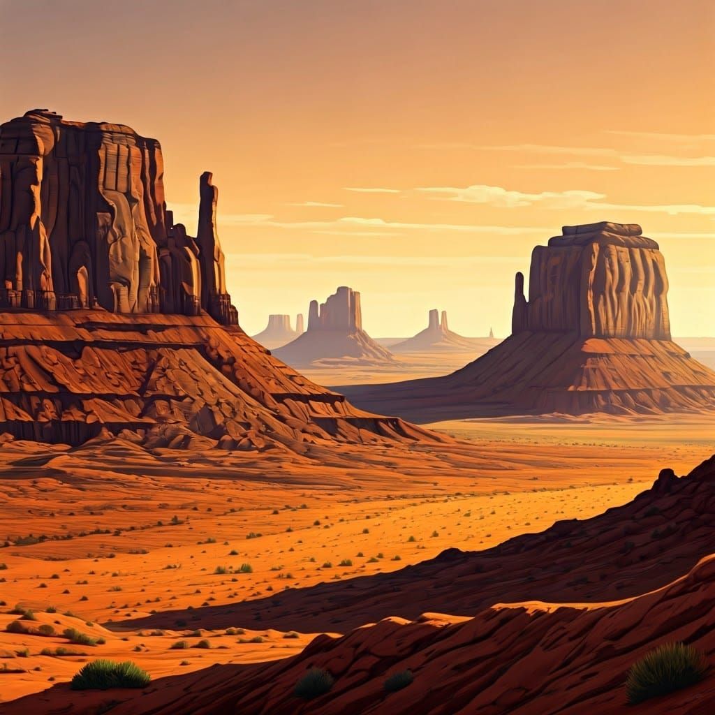 Desert Landscape in 19th Century Style