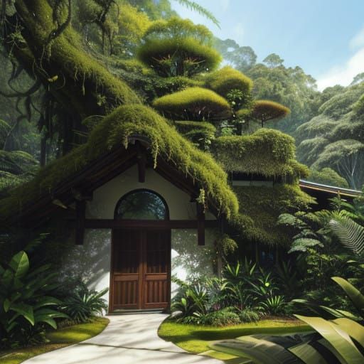 Dazzling Rainforest Scene in Vibrant Hues