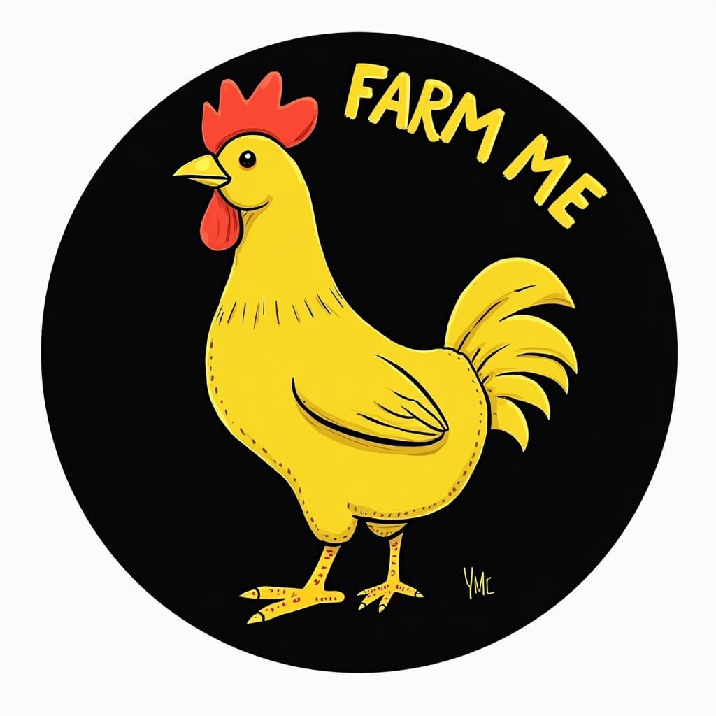 Bold Chicken Logo Design in Black and Yellow