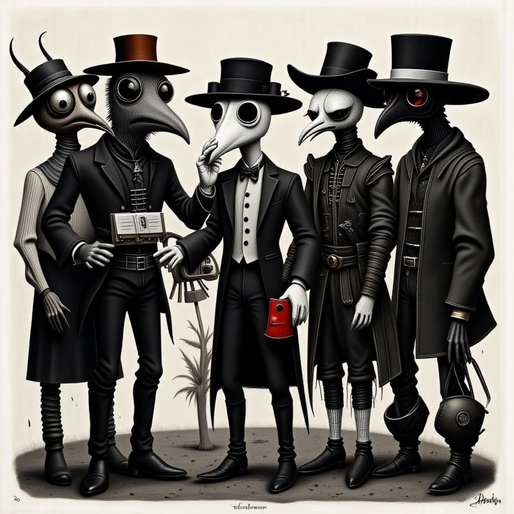 Medieval Fedora Dog in Dark Style