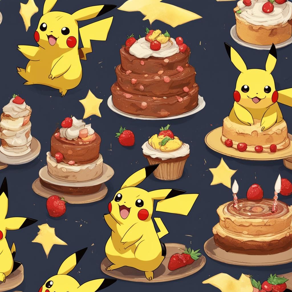 Pikachu Eating Cake