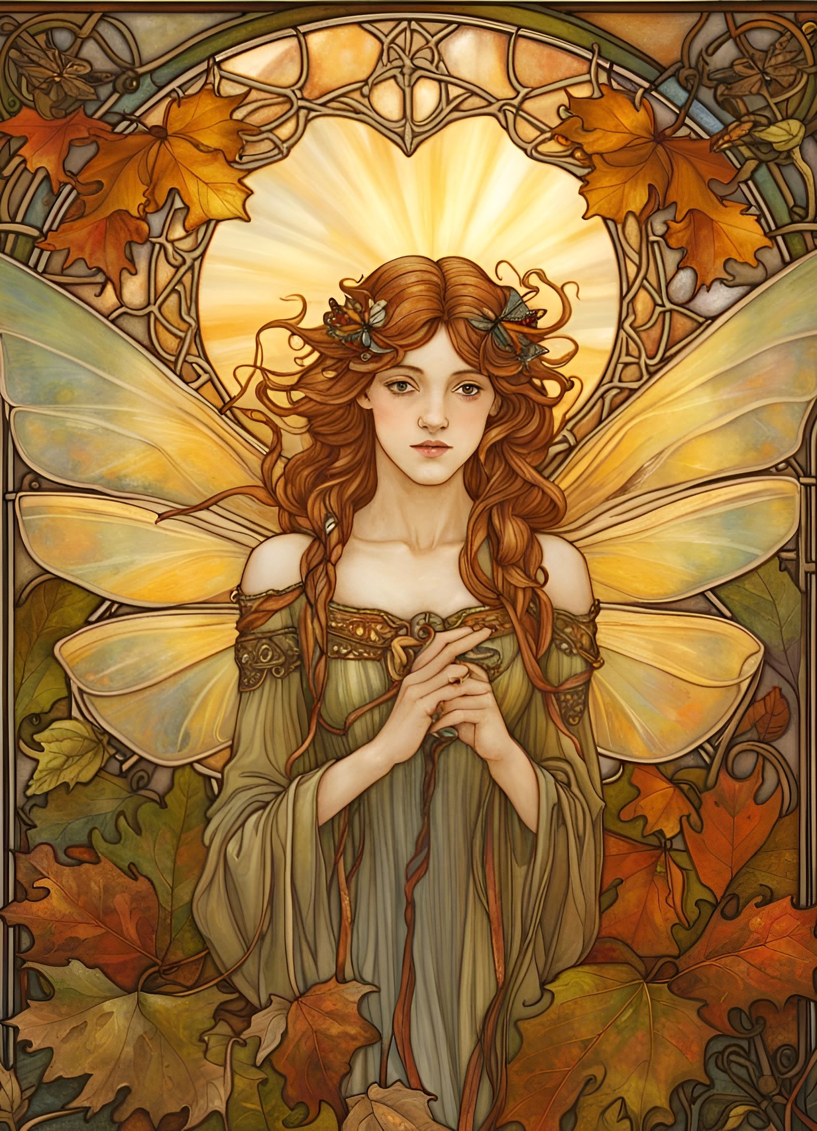 Autumn faerie (stained glass) 3