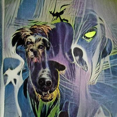 Ethereal Comic Book Dog Spirit