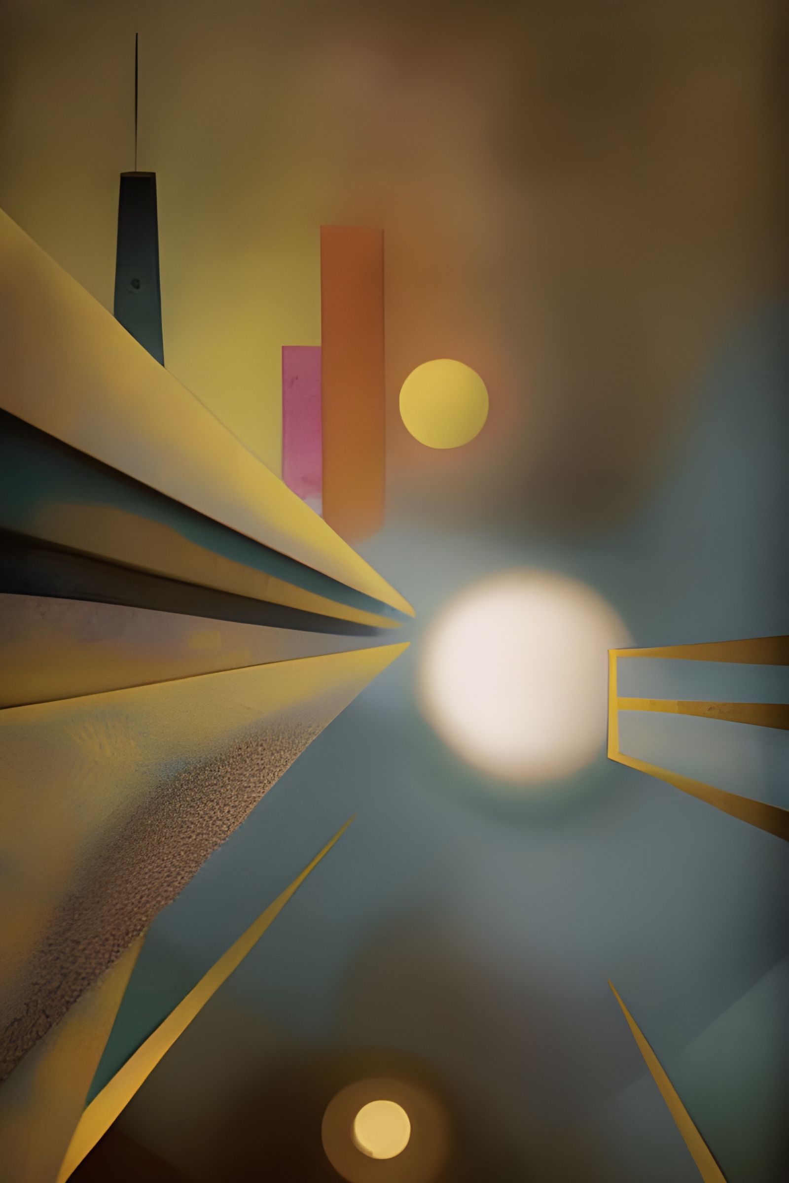Golden Abstract Cycles: Detailed Matte Painting
