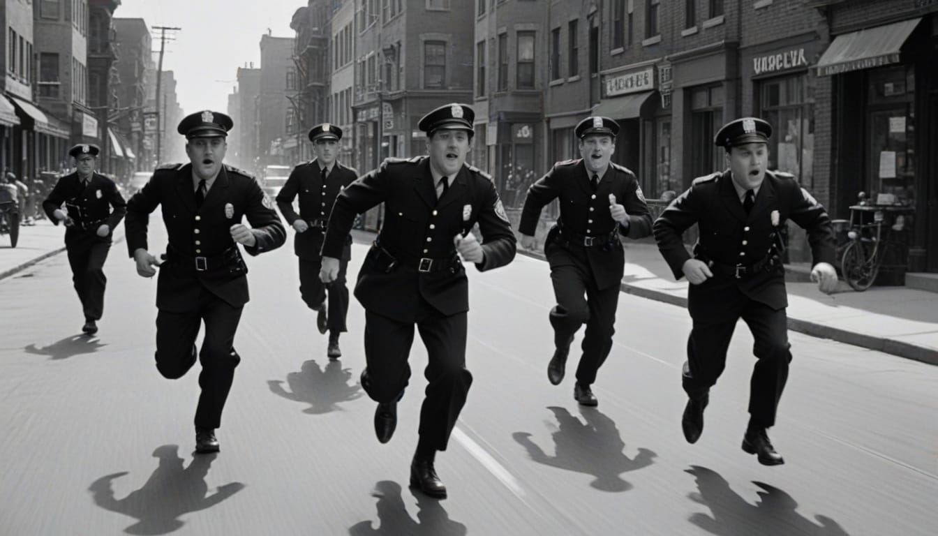 Cops are chasing a suspect.