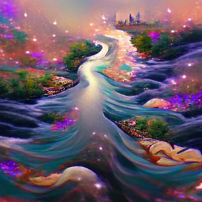 Surreal River of Dreams: AI Interpretation