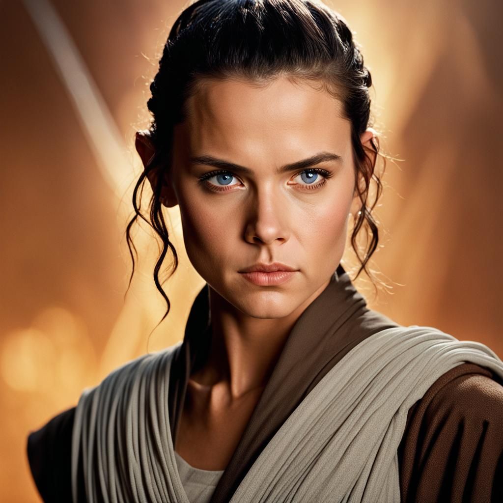 Rey Skywalker Portrait in Star Wars Style