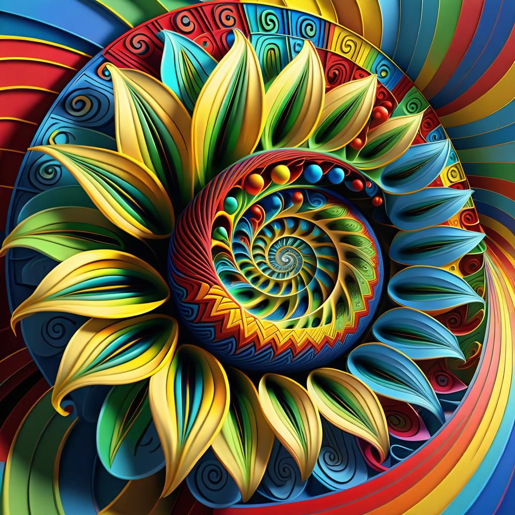 Multicoloured Mathematical Animal with 3D Shading