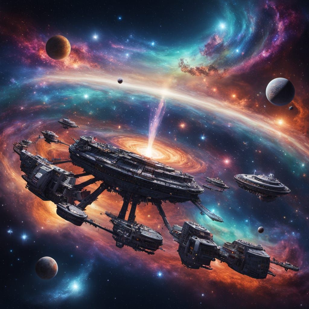 Cosmic Fantasy City in Vibrant Oil Painting Style