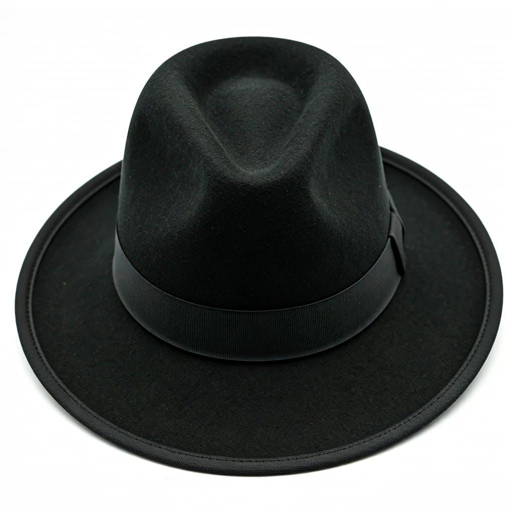 Traditional Ultra-Orthodox Fedora Hat with Pinched Crown
