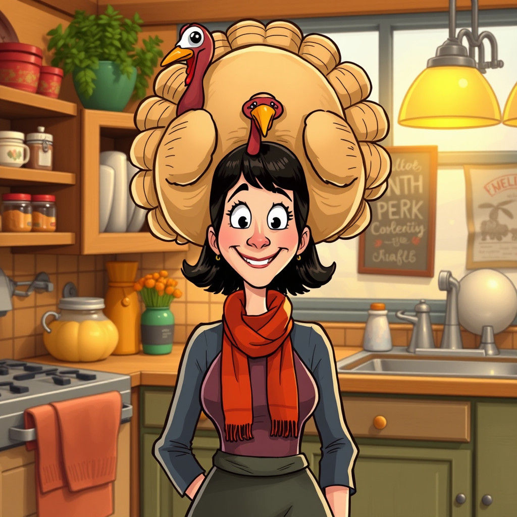 Monica Geller's Turkey Head: Cartoon Comedy