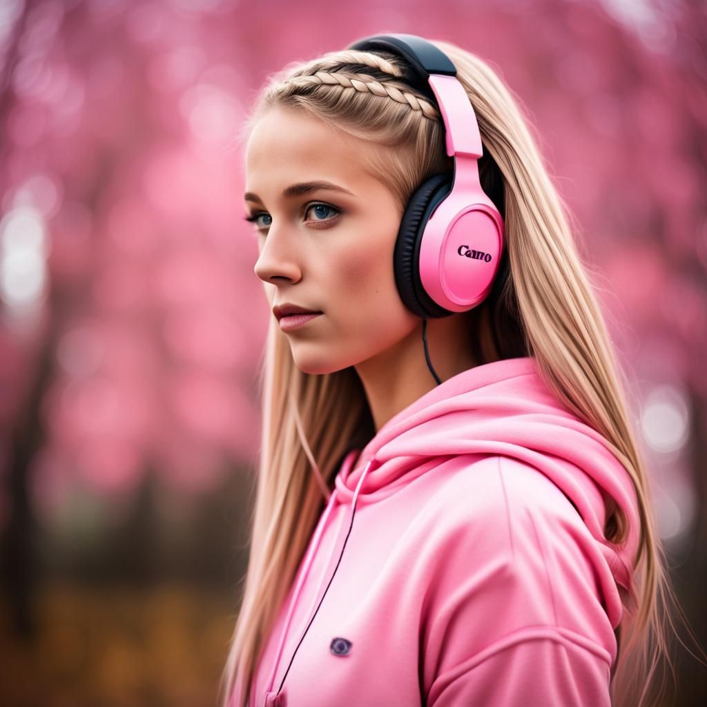 Cute Girl in Pink Hoodie, Professional Photography