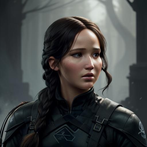 Katniss Everdeen Portrait in Art Nouveau Style