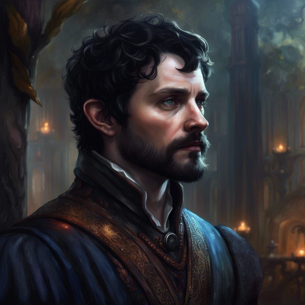 Fantasy Bard Portrait in Detailed Digital Art