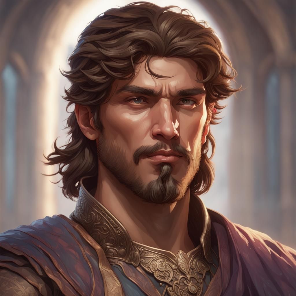 Young Mehmet the Conqueror Portrait in Artgerm Style