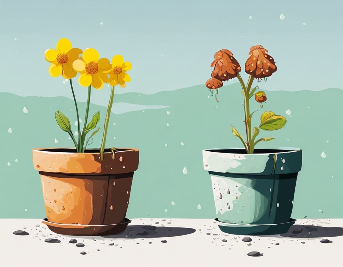 Two Opposite Flowers: Growth vs. Decay