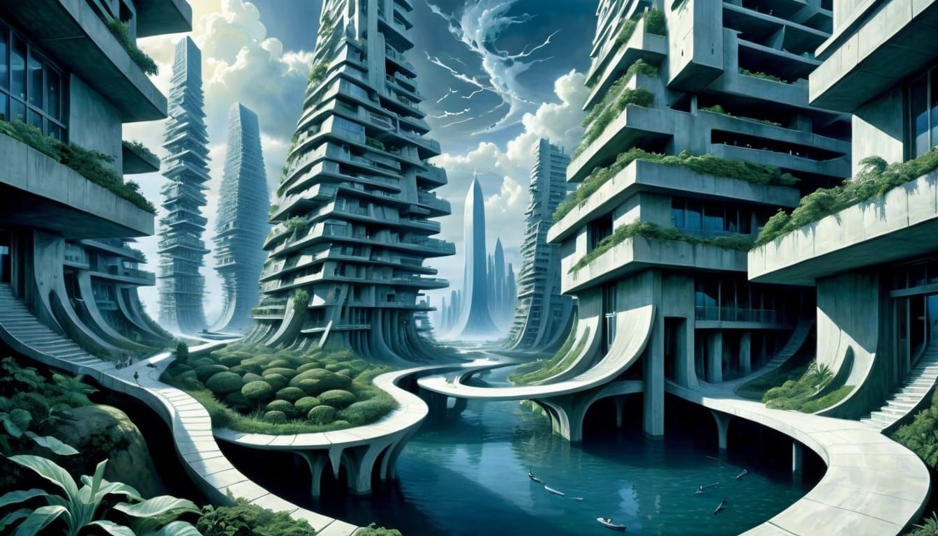 Surreal Buildings Evoke Horror in Frightful Landscape