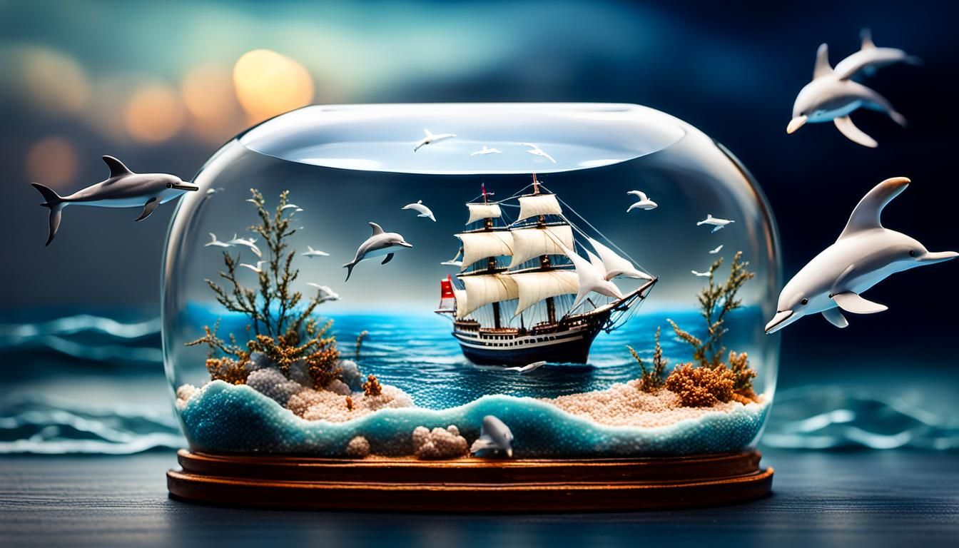 Ship in a Bottle: Miniature Maritime Scene