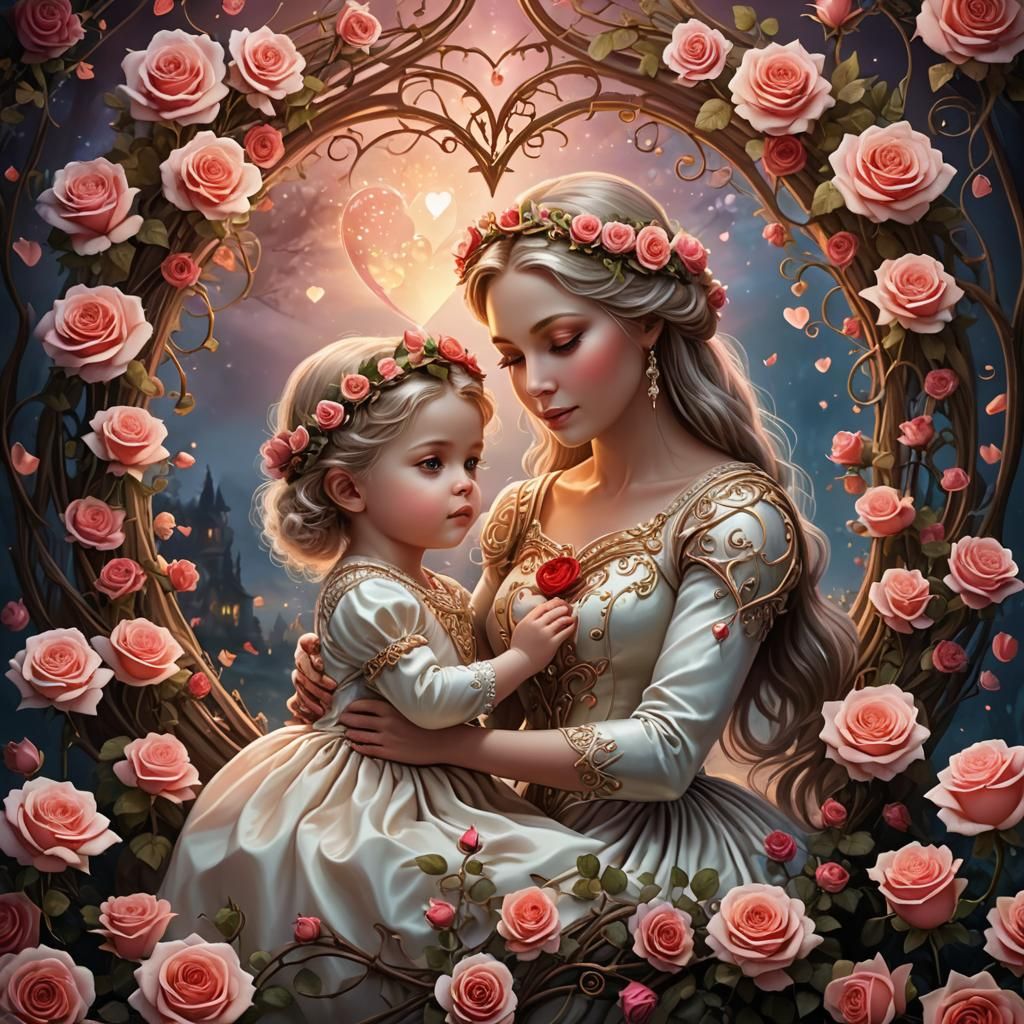 Mother and Child in Luminous Fairyland