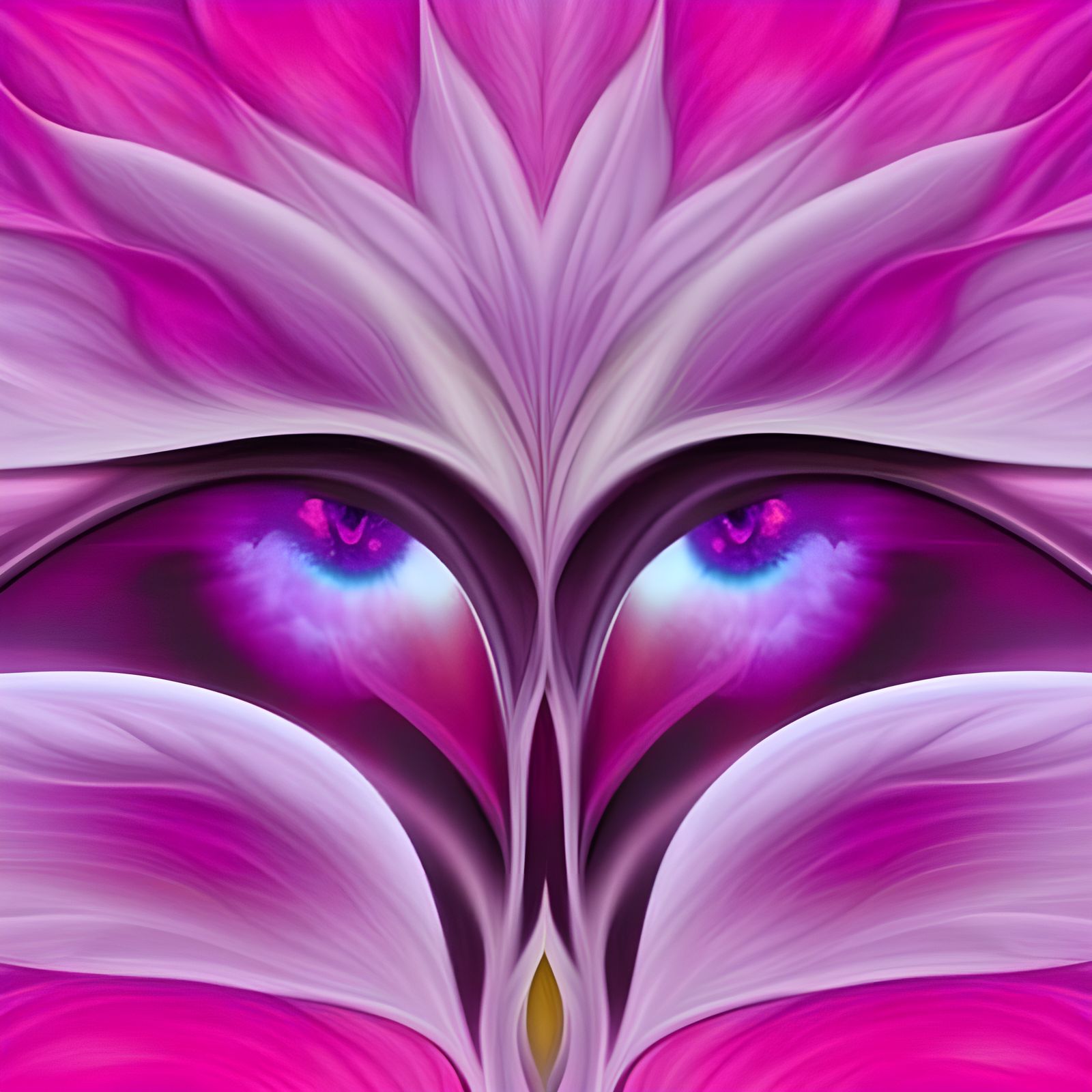 Elven Landscape: Symmetrical Flower with Cat's Eye