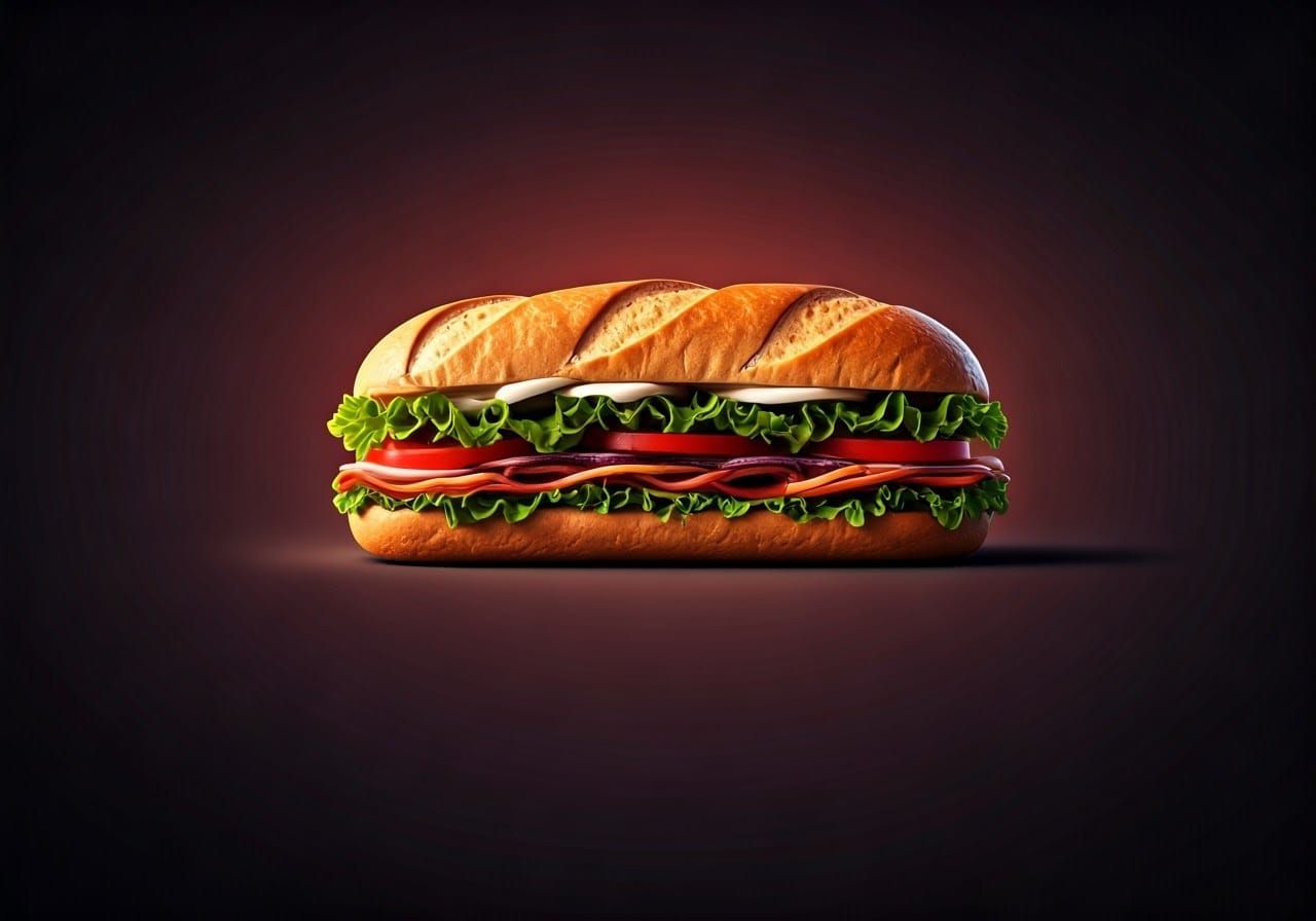 Hyperrealistic Sub Sandwich Scene in a Cinematic Setting