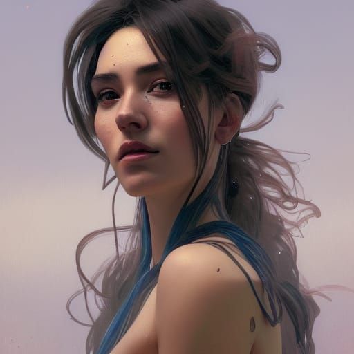 Detailed Portrait with Dynamic Lighting, Digital Art