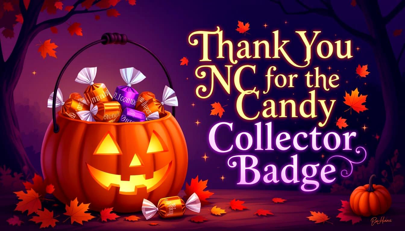 Halloween Pumpkin Pail with Candy and Thank You Message