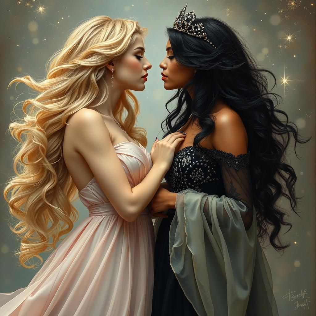 Aphrodite and Persephone Prepare to Kiss