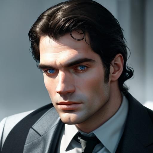 Dramatic Portrait of a Man with Blue Eyes