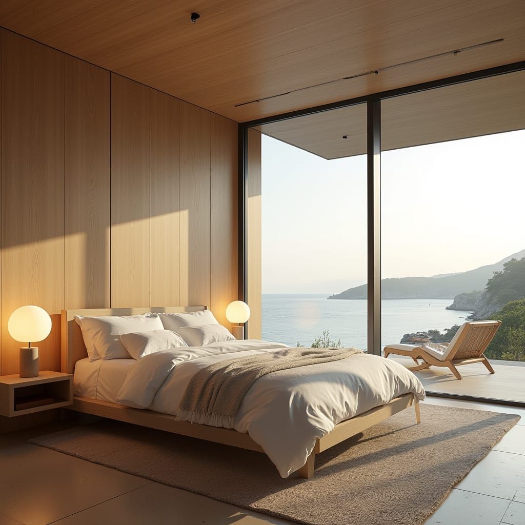 Luxury Villa Bedroom with Scandinavian Design