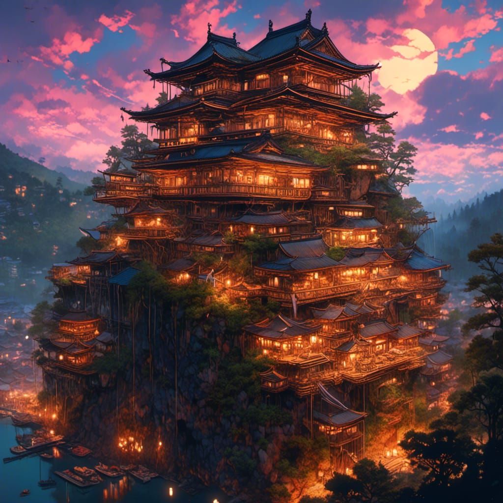 Golden Hour in a Japanese City